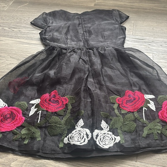 L’atiste | By Amy Floral Embroidered Dress - Black and Pink Size Small - Picture 12 of 14